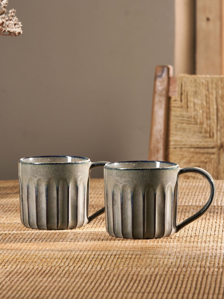 Nkuku Set of 2 Pewter Moda Mugs - Image 1 of 3 Nkuku Set of 2 Pewter Moda Mugs - Image 1 of 3