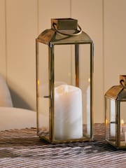 Nkuku Antique Brass Maro Brass Lantern - Image 2 of 3