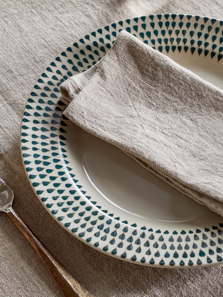 Nkuku Natural Junto Set of 4 Linen Napkin - Image 1 of 4 Nkuku Natural Junto Set of 4 Linen Napkin - Image 1 of 4