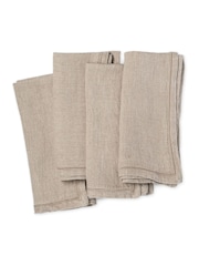 Nkuku Natural Junto Set of 4 Linen Napkin - Image 3 of 4