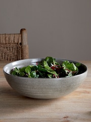 Nkuku Grey Valinha Earthenware Serving Bowl - Image 1 of 5