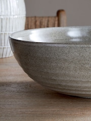 Nkuku Grey Valinha Earthenware Serving Bowl - Image 3 of 5