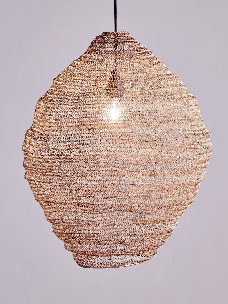 Nkuku Brass Mukuni Wire Lampshade - Image 2 of 4 Nkuku Brass Mukuni Wire Lampshade - Image 2 of 4