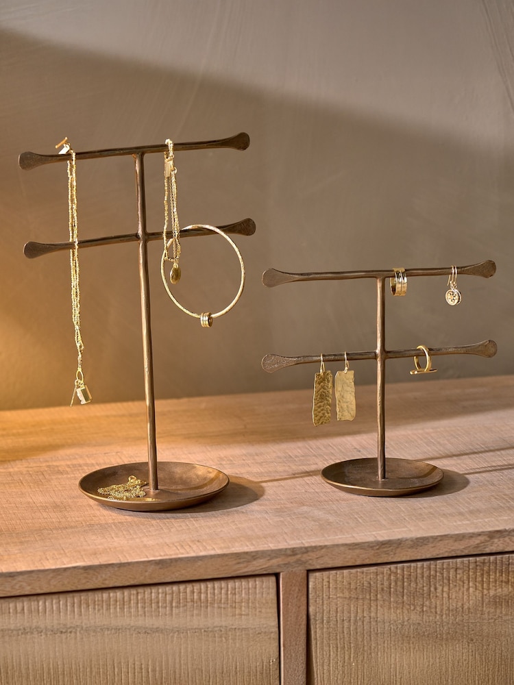 Nkuku Antique Brass Liman Jewellery Stand - Image 1 of 3 Nkuku Antique Brass Liman Jewellery Stand - Image 1 of 3
