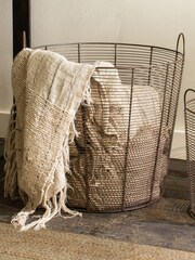 Nkuku Aged Brass Inkollu Basket - Image 1 of 3