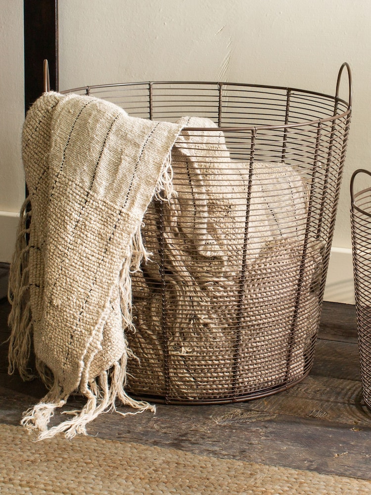 Nkuku Aged Brass Inkollu Basket - Image 1 of 3