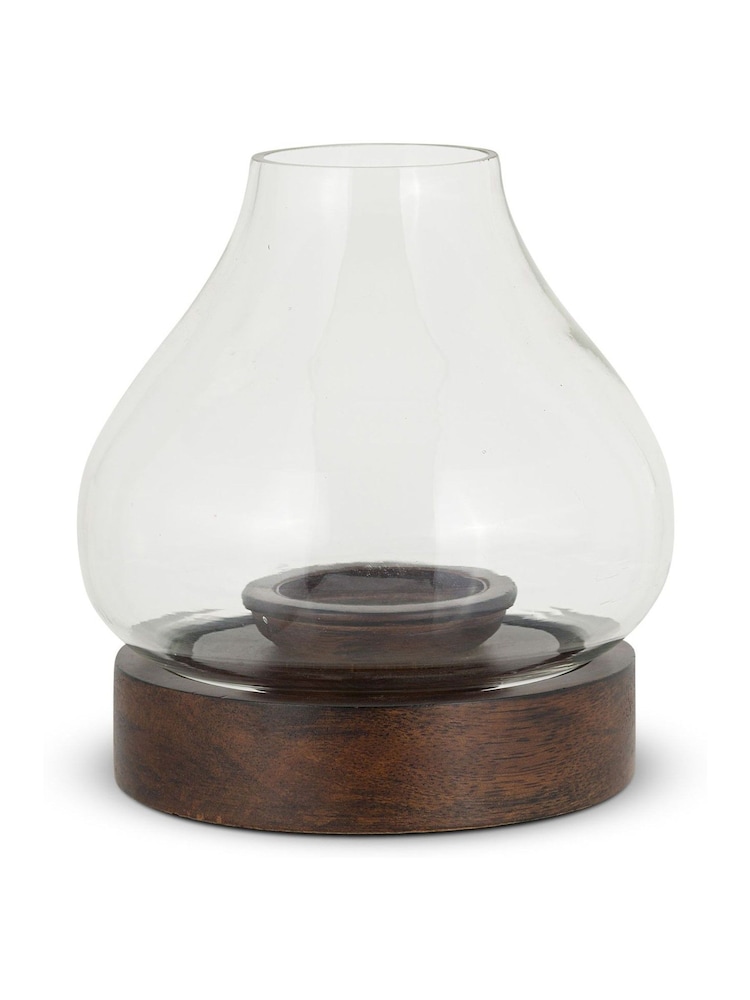 Nkuku Dark Stain Naryla Mango Wood Lantern - Image 2 of 2 Nkuku Dark Stain Naryla Mango Wood Lantern - Image 2 of 2