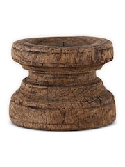 Nkuku Dark Stain Thoko Reclaimed Round Candlestick - Image 3 of 3