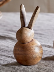 Nkuku Natural Khara Mango Wood Rabbit Standing Decoration - Image 1 of 3