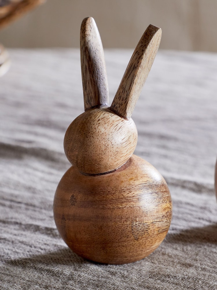 Nkuku Natural Khara Mango Wood Rabbit Standing Decoration - Image 1 of 3 Nkuku Natural Khara Mango Wood Rabbit Standing Decoration - Image 1 of 3