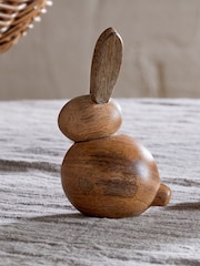 Nkuku Natural Khara Mango Wood Rabbit Standing Decoration - Image 2 of 3