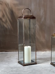 Nkuku Aged Antique Brass Kaso Lantern - Image 1 of 3