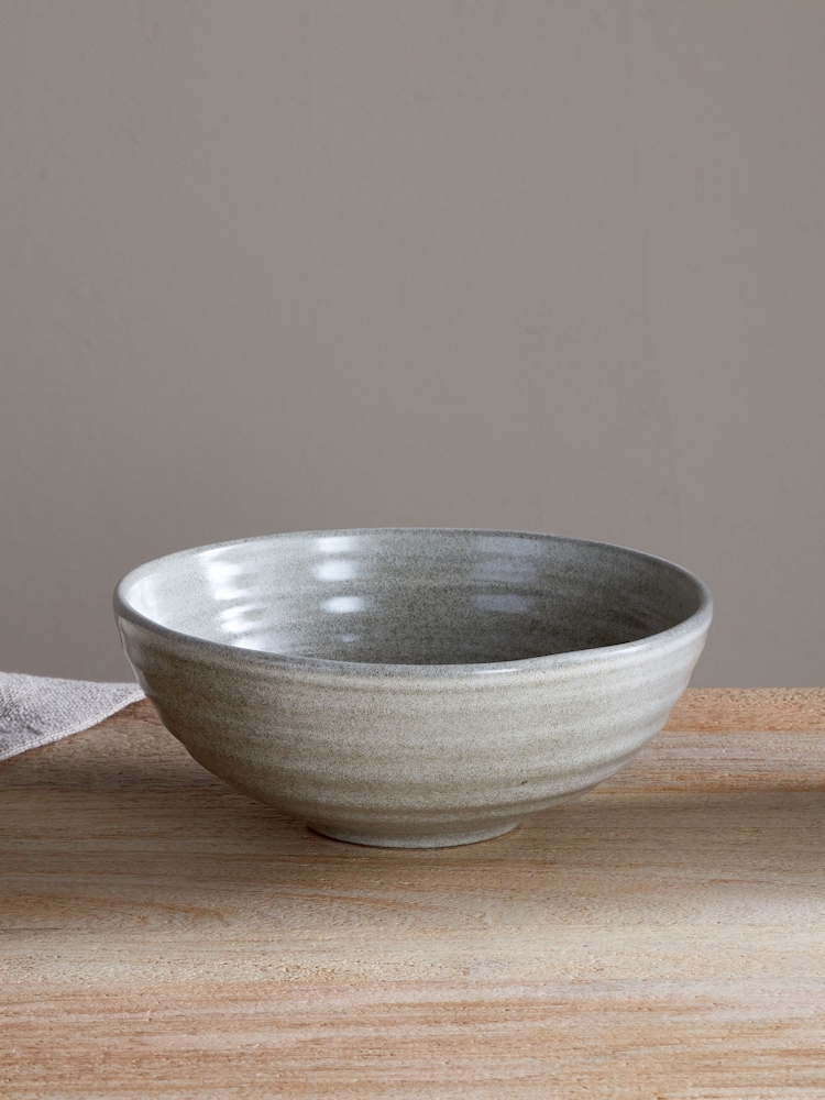Nkuku Grey Valinha Earthenware Round Platter - Image 1 of 3