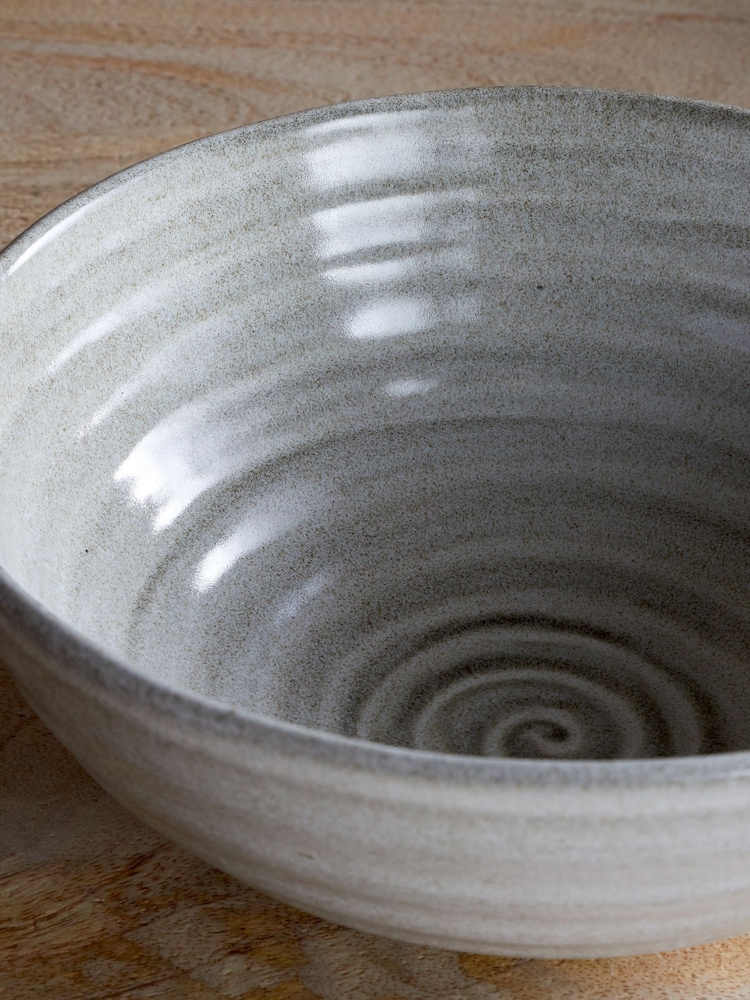 Nkuku Grey Valinha Earthenware Round Platter - Image 2 of 3