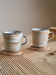 Nkuku Set of 2 Grey Vizo Mugs - Image 1 of 2