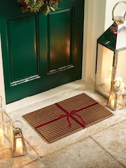 My Mat Red Christmas Gift Wrapped Coir Doormat - Image 1 of 3