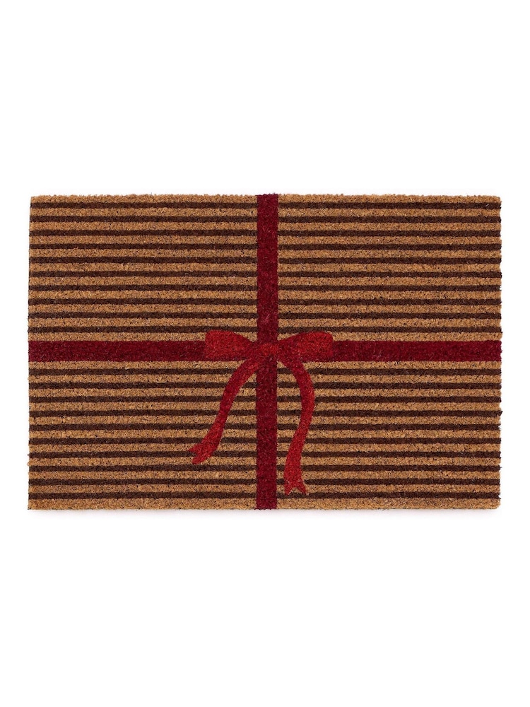 My Mat Red Christmas Gift Wrapped Coir Doormat - Image 2 of 3