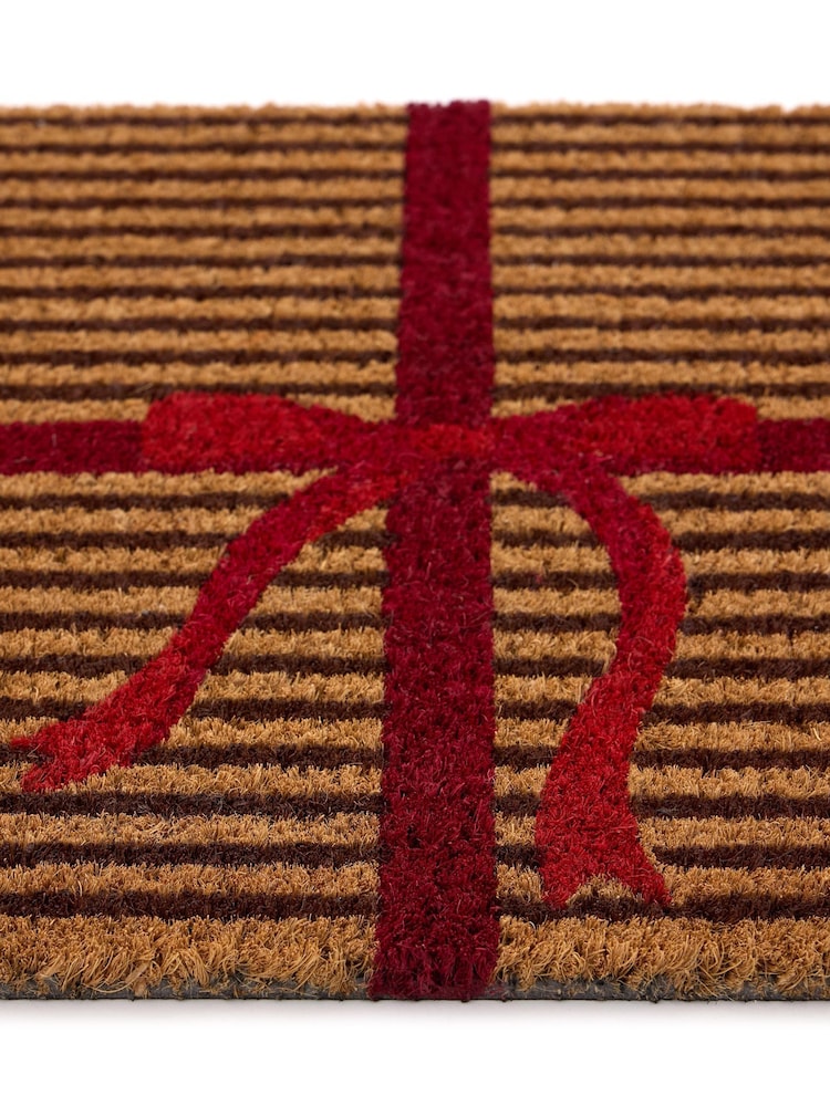 My Mat Red Christmas Gift Wrapped Coir Doormat - Image 3 of 3