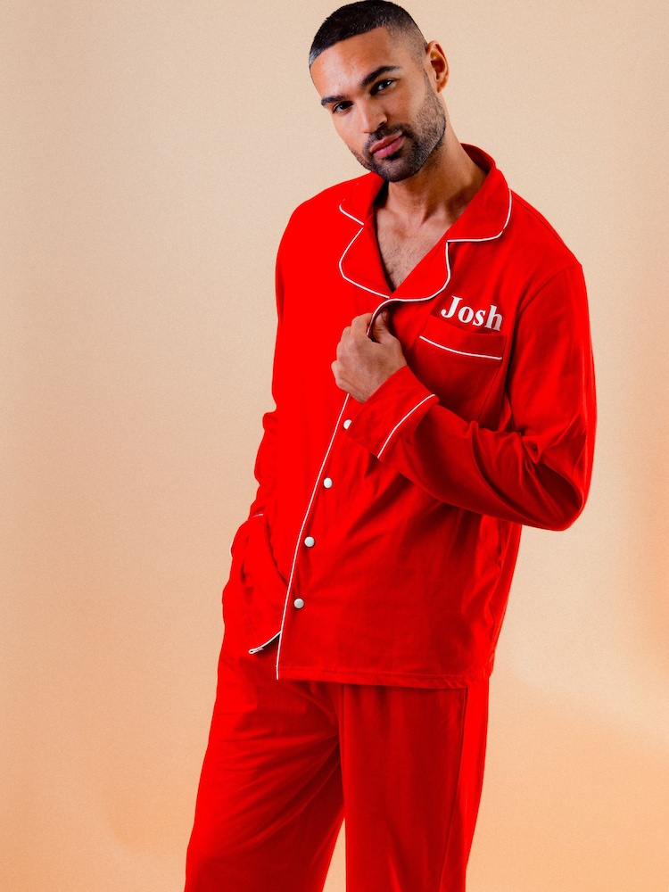 Lulabay Personalised Jersey Long Pyjamas - Image 1 of 2