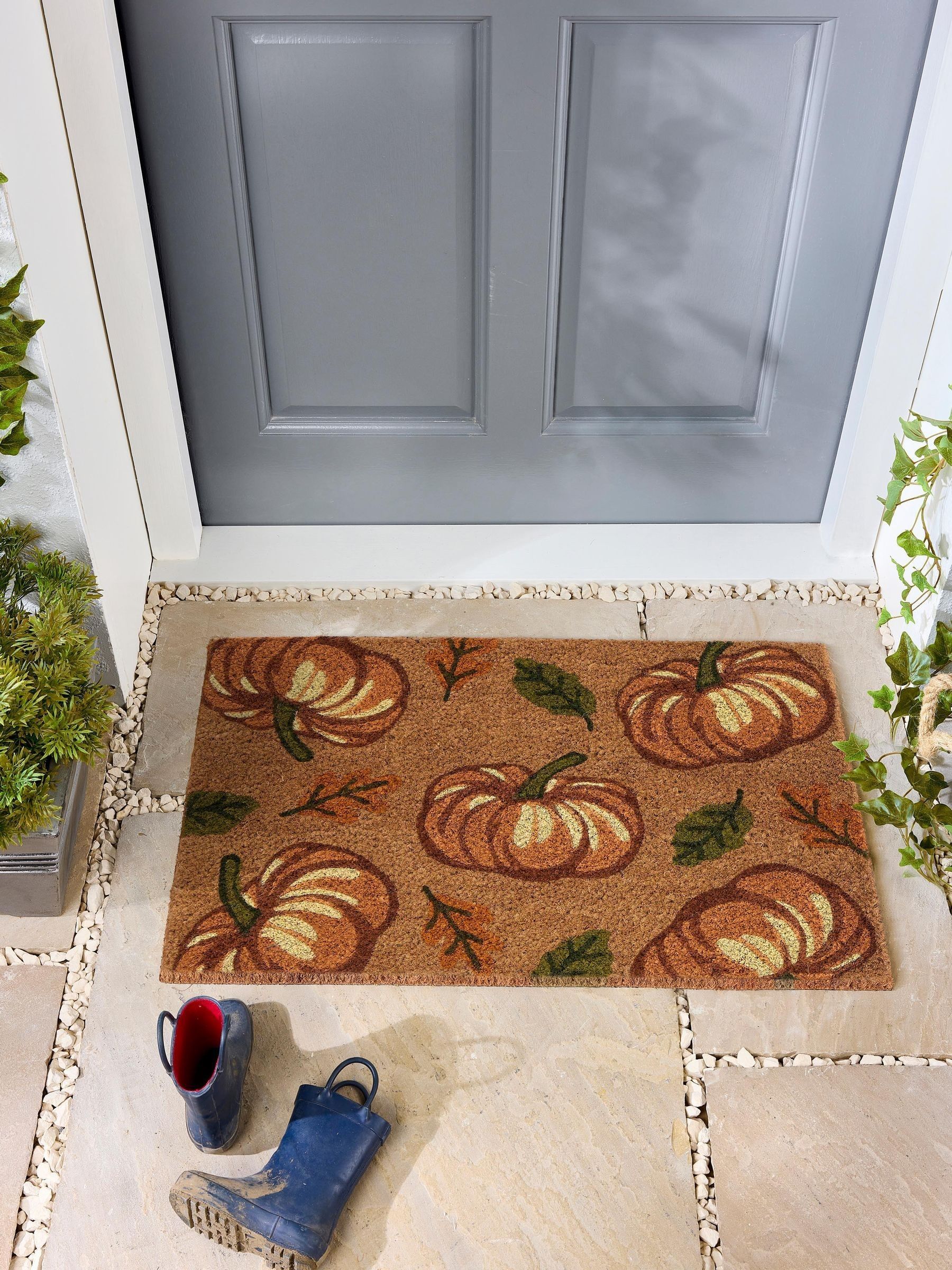 My Mat Orange Multi Pumpkins Coir Doormat