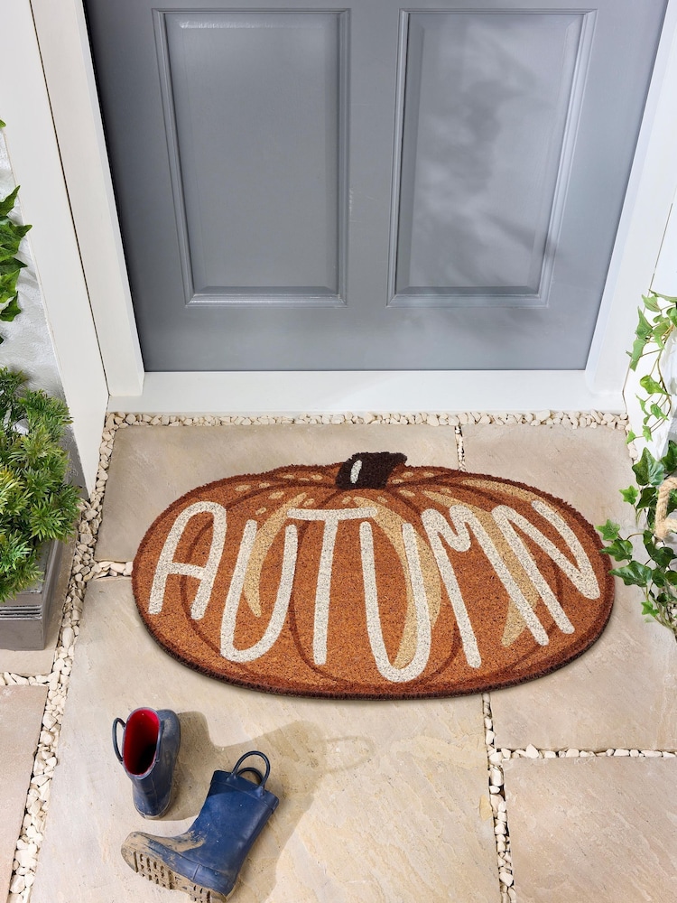 My Mat Orange Autumn Pumpkin Coir Doormat - Image 1 of 3 My Mat Orange Autumn Pumpkin Coir Doormat - Image 1 of 3