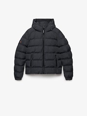 Superdry Grey Hooded Sports Puffer Jacket - Image 6 of 8