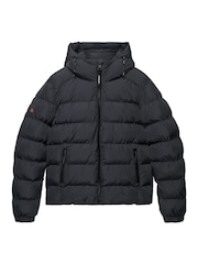 Superdry Grey Hooded Sports Puffer Jacket - Image 7 of 8