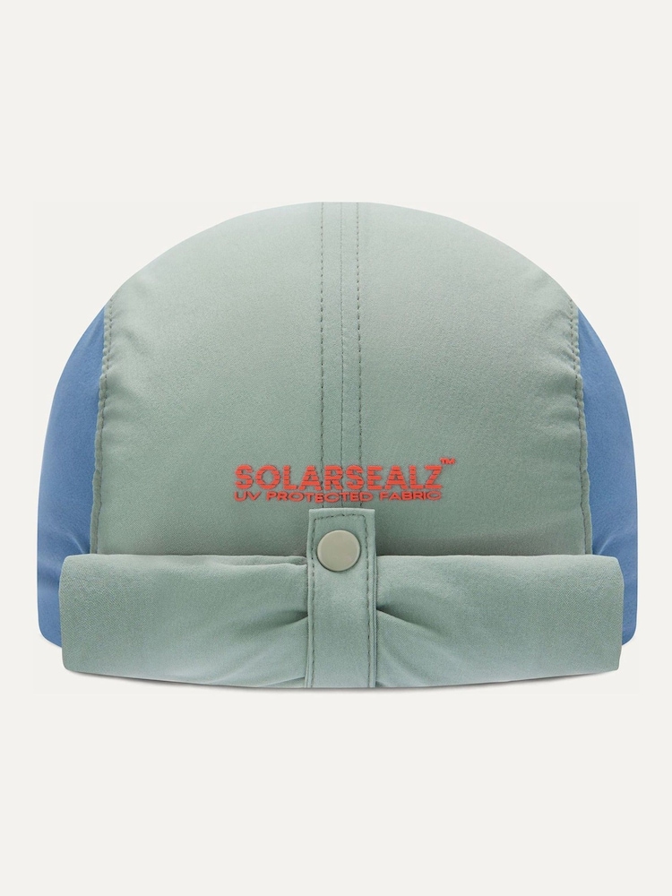 Sealskinz Green Broomhill Kid's Foldable Cap with Neck Protector - Image 2 of 3