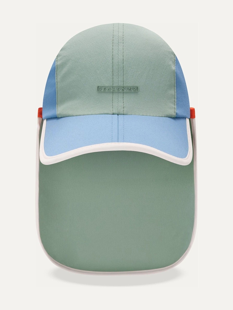 Sealskinz Green Broomhill Kid's Foldable Cap with Neck Protector - Image 3 of 3