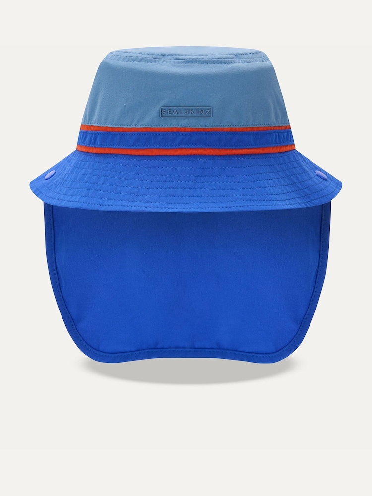 Azul - Sealskinz Woodton Kid's Boonie Hat with Neck Protector - Imagen 2 de 3 Azul - Sealskinz Woodton Kid's Boonie Hat with Neck Protector - Imagen 2 de 3