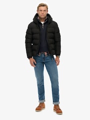 Superdry Black Hooded Sports Puffer Jacket - Image 3 of 6