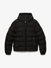 Superdry Black Hooded Sports Puffer Jacket - Image 5 of 6