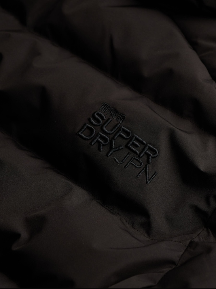Superdry Black Hooded Sports Puffer Jacket - Image 7 of 7 Superdry Black Hooded Sports Puffer Jacket - Image 7 of 7