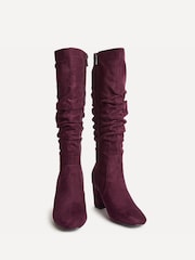 Linzi Red Brooke Ruched High Leg Boots - Image 3 of 5