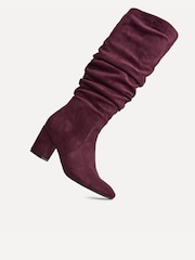 Linzi Red Brooke Ruched High Leg Boots - Image 4 of 5
