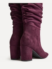 Linzi Red Brooke Ruched High Leg Boots - Image 5 of 5