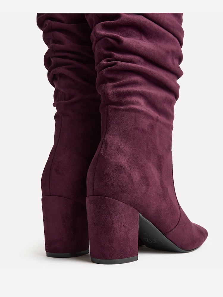 Linzi Red Brooke Ruched High Leg Boots - Image 5 of 5 Linzi Red Brooke Ruched High Leg Boots - Image 5 of 5