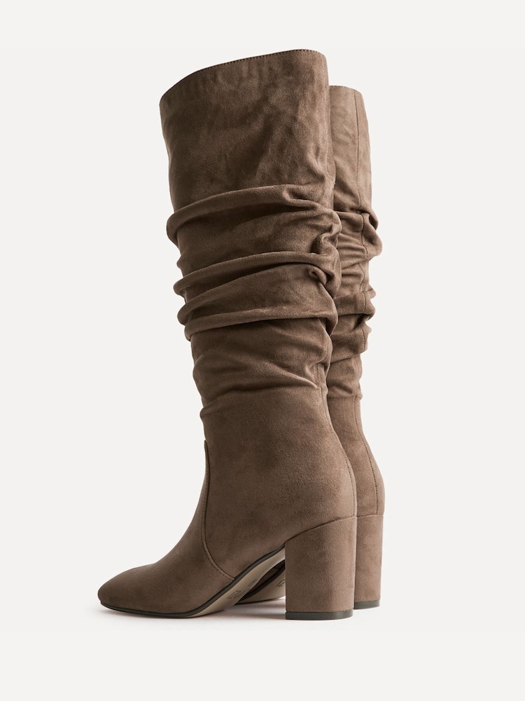 Linzi Mocha Brown Brooke Ruched High Leg Boots - Image 5 of 5 Linzi Mocha Brown Brooke Ruched High Leg Boots - Image 5 of 5
