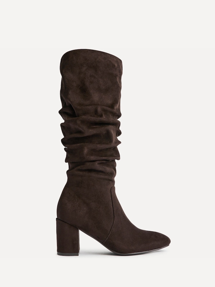 Linzi Brown Brooke Ruched High Leg Boots - Image 2 of 5 Linzi Brown Brooke Ruched High Leg Boots - Image 2 of 5
