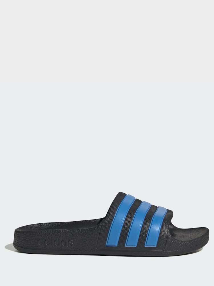 adidas Black/Blue Adilette Kids Swim Sandals - Image 1 of 9 adidas Black/Blue Adilette Kids Swim Sandals - Image 1 of 9