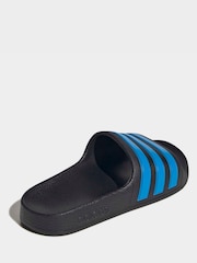 adidas Black/Blue Adilette Kids Swim Sandals - Image 4 of 9