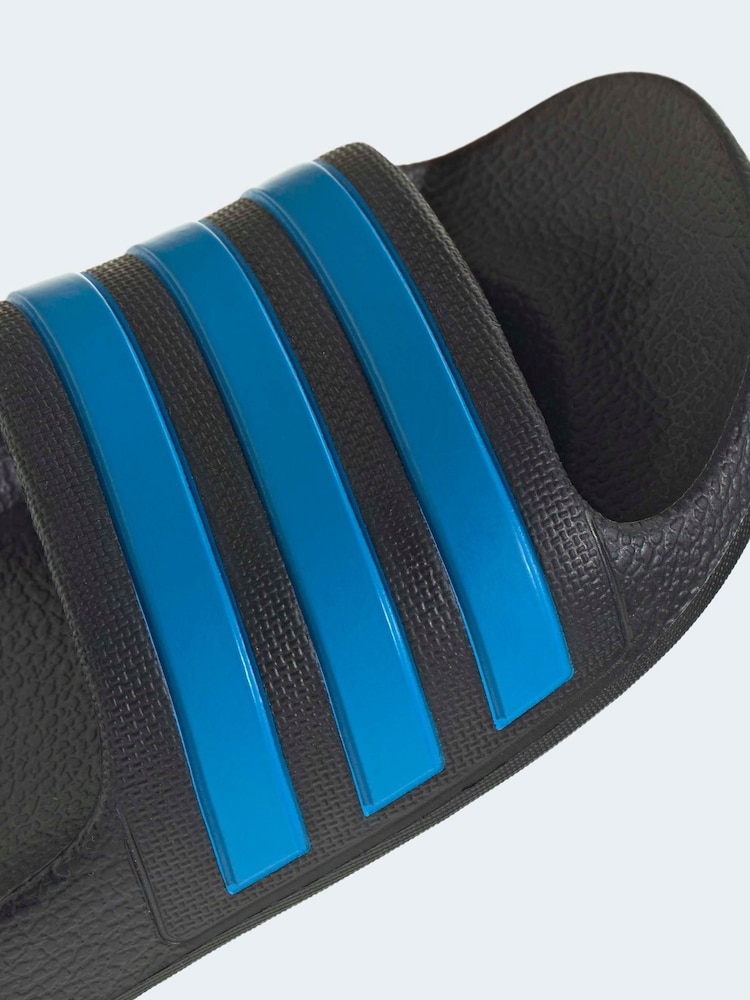 adidas Black/Blue Adilette Kids Swim Sandals - Image 9 of 9 adidas Black/Blue Adilette Kids Swim Sandals - Image 9 of 9