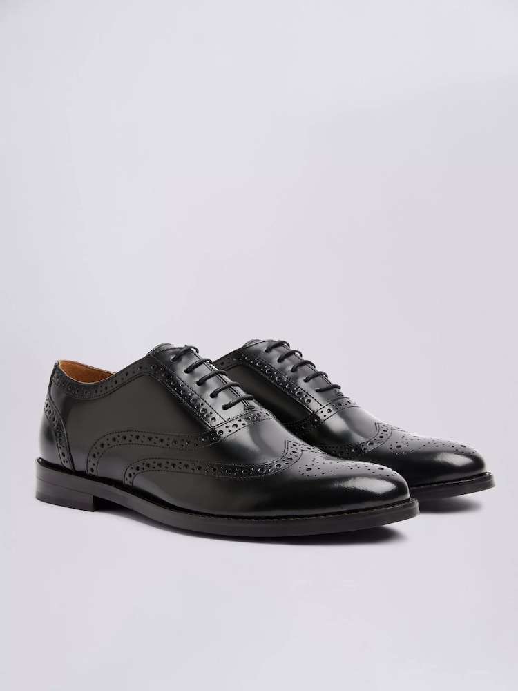MOSS Black Oxford Brogue Shoes - Image 1 of 4
