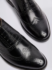 MOSS Black Oxford Brogue Shoes - Image 4 of 4