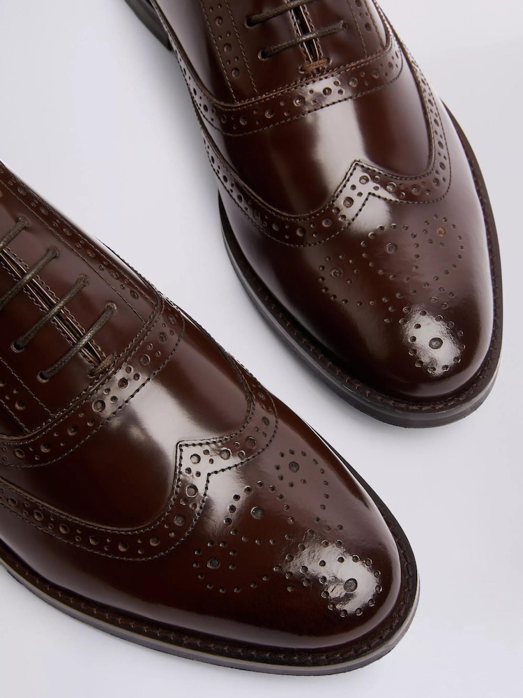 MOSS Brown Oxford Brogue Shoes - Image 4 of 4