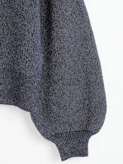 Oliver Bonas Navy Blue Sparkle Knitted Cardigan - Image 8 of 8
