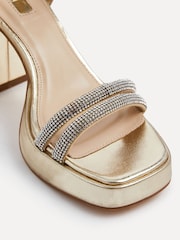 Linzi Gold Xandra Faux Leather Diamante Platform Sandals - Image 5 of 5