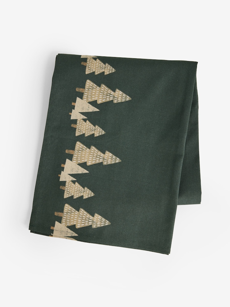 Green Christmas Tree 100% Cotton Table Cloth - Image 3 of 3