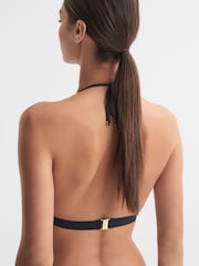Reiss White/Navy Rutha Triangle Halterneck Bikini Top - Image 4 of 4