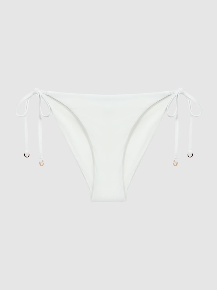Reiss White Ripley Side Tie Bikini Bottoms - Image 2 of 4